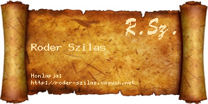 Roder Szilas névjegykártya